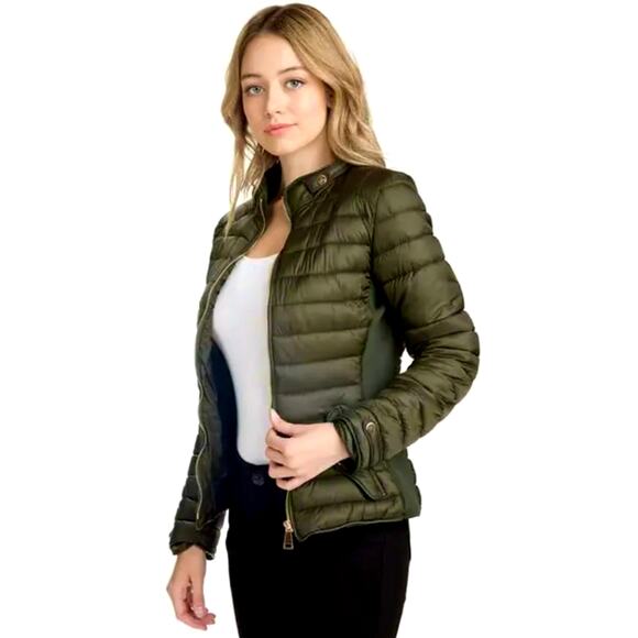 Sweet Look Womens Puffer Jacket Forest Green size L - Picture 2 of 16